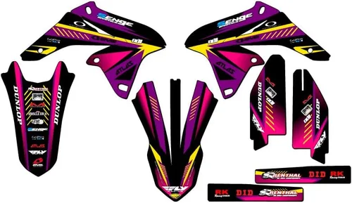 Miniatura 12 de 2010-2018 RMZ 250 Surge Black Senge Kit de base gráfica compatible con Suzuki