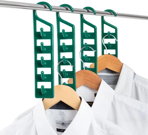 Miniatura 15 de CraftyCrocodile Perchas que ahorran espacio para ropa, paquete de 2, plástico resistente, ahorro de espacio para camisas, pantalones, jeans