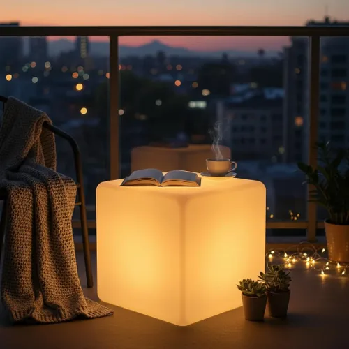 Miniatura 2 de Silla de cubo LED de 20 pulgadas, Mesa de Luz de Cubo LED Inalámbrica Recargable, cubos de luz brillantes de 16 colores, lámpara de pie impermeable