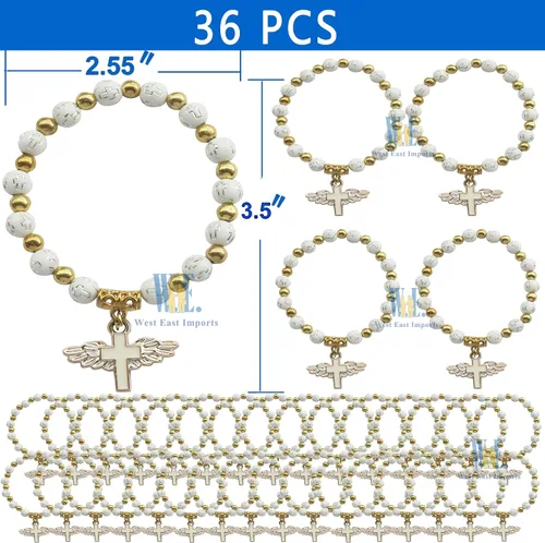 Miniatura 2 de 12 pulseras de ángel para bautismo, primera comunión, bautizo, boda, ángel