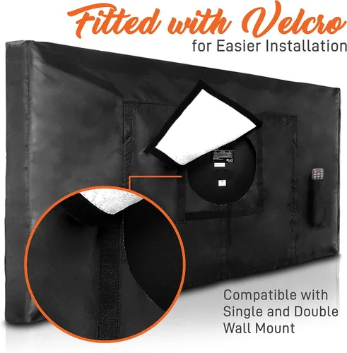 Miniatura 2 de SereneLife Funda de TV impermeable para TV de 40 a 42 pulgadas, para interiores y exteriores, resistente a la intemperie con cubierta inferior, tela