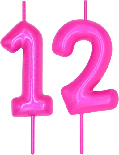 Miniatura 154 de DERVENTA Vela con números de 2.36 pulgadas, decoración perfecta para cumpleaños, brunch, postre, pastel, 1 pieza (número 0 rosa)