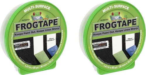 Miniatura 12 de FrogTape Cinta de pintor multisuperficie con bloque de pintura, 1 pulgada de ancho (0.94 pulgadas x 60 yardas), adherencia media de adherencia