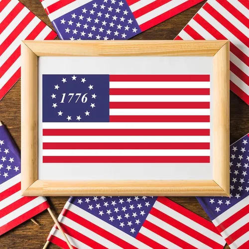 Miniatura 4 de Plantilla de bandera estadounidense para pintar Unión de 50 estrellas 1776 Plantilla militar We The People para bandera, plantillas patrióticas