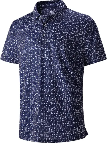 Damipow - Camisas de golf para hombre, de secado rápido, tipo polo, manga corta, con cuello