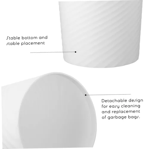 Miniatura 4 de Cabilock Bote de basura de plástico, blanco, 1.0 litros, duradero, fácil de usar, ideal para el hogar y la oficina