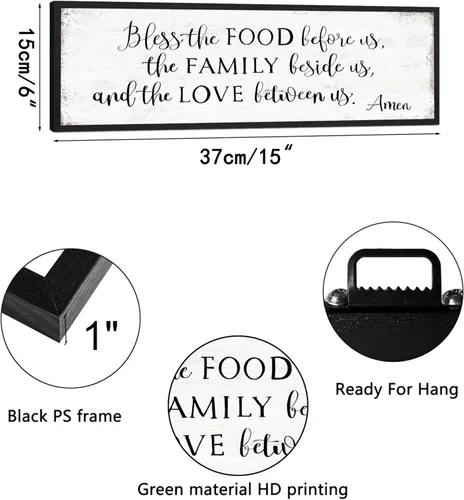 Miniatura 5 de Bless The Food Before Us Decoración de pared: letreros de cocina de granja, decoración de pared, versículos de la Biblia, arte de pared cristiano