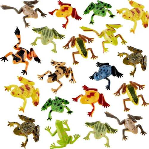 12 piezas de juguete de ranas de plástico, mini vinilo realista, decoración de rana, figuras de personajes de bosque lluvioso, juguete realista para