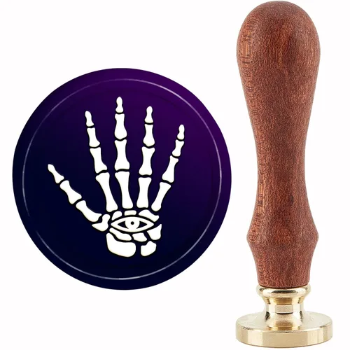 Miniatura 27 de CRASPIRE Sello de Cera de Cuervo de Halloween Sellos de Cera de Sellado de Cuervo Luna Sello de Cera Sello de Sellado de 30mm con Cabeza de Latón