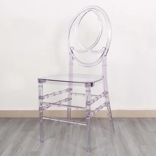 Miniatura 3 de Efavormart - Silla apilable de acrílico transparente Phoenix Chiavari, silla con respaldo ovalado sin brazos de resina transparente Phoenix apilable