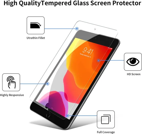 Miniatura 3 de Paquete de 2 protectores de pantalla para iPad Mini 5 Película de vidrio templado ultra transparente para iPad Mini 4 2015 Protector de pantalla