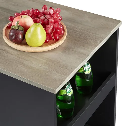 Miniatura 3 de VECELO Juego pequeño de mesa de bar y sillas altas para cocina, rincón de desayuno con taburetes/Juego de comedor para 2, estantes