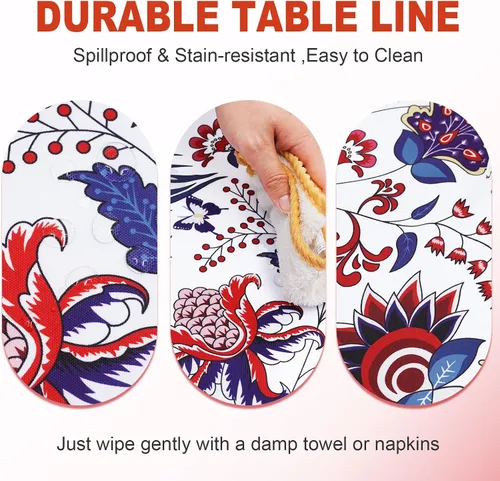 Miniatura 9 de SquarePie Mantel redondo de 60 pulgadas para exteriores con agujero para sombrilla y cremallera, resistente al agua, a prueba de derrames, mantel