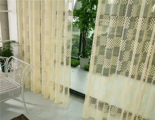 Miniatura 3 de Cortinas de jacquard con rejilla hueca, con bolsillo para cortinero, para sala de estar, dormitorio, baño