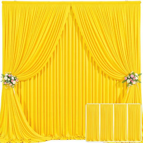 Miniatura 106 de Cortina de fondo beige de 10x10 para bodas y fiestas, cortina de fondo beige sin arrugas para fotos, cortinas de fondo para decoración de baby Gris
