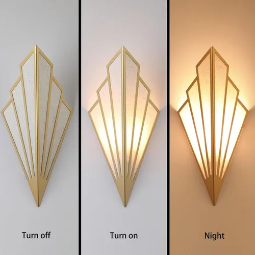 Miniatura 2 de Juego de dos lámparas de pared de estilo moderno, apliques de pared a pilas con control remoto, lámpara de iluminación inalámbrica art deco