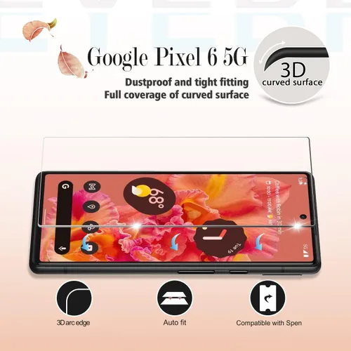 Miniatura 3 de Protector de pantalla para Google Pixel 6 5G + protectores de lente de cámara, [2+2 unidades] Protector de pantalla de vidrio templado de cobertura