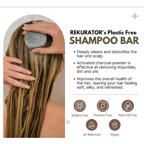 Miniatura 3 de rE: REKURATOR Barra de champú desintoxicante, champú sólido ecológico para el cuidado del cabello para cabello brillante y limpio, pH equilibrado