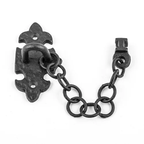 Miniatura 16 de Renovators Supply Manufacturing Pestillo de cerradura de puerta de 4 pulgadas. Pestillo de perno deslizante de hierro forjado negro con accesorios
