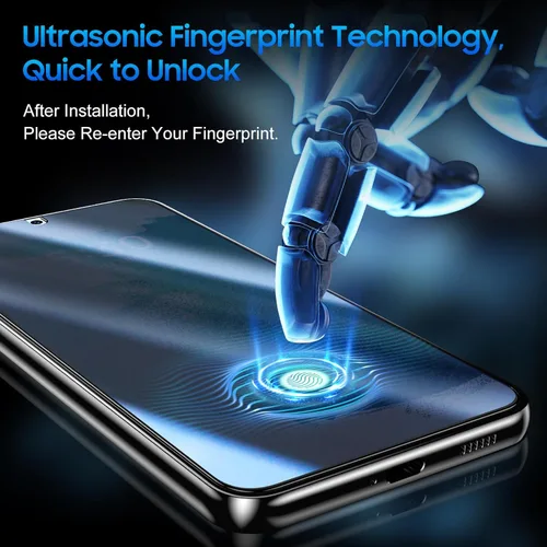 Miniatura 3 de UniqueMe Protector de pantalla de privacidad para Samsung Galaxy S22 de 6.1 pulgadas, compatible con huellas dactilares ultrasónicas, [2+2 unidades]