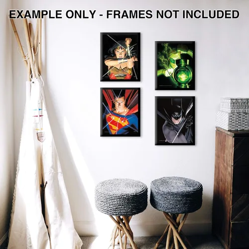 Miniatura 3 de TRENDYPRINT DC Comics – Liga de la Justicia – Alex Ross Art – Mujer Maravilla – Linterna Verde – Superman – Batman – Juego de cuatro arte de pared