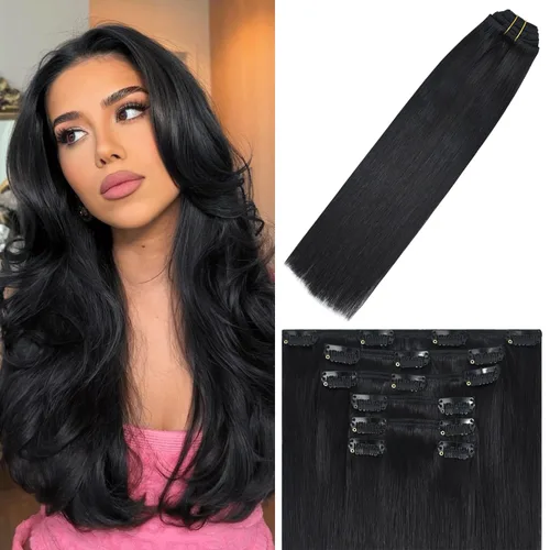 Miniatura 13 de WindTouch - Extensiones de cabello humano Remy con pinzas, color rubio decolorado combinado con balayage, para cabello rubio, 2.47 onzas, N.°