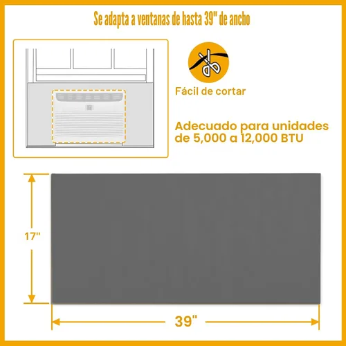 Miniatura 2 de LBG Products Paneles laterales para aire acondicionado de ventana, panel de espuma AC de cobertura completa para unidades de aire acondicionado