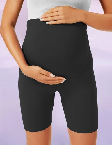 Miniatura 2 de BONVIGOR Pantalones cortos de maternidad sobre el vientre para ciclismo, entrenamiento, yoga, activo, atlético, embarazo, pantalones cortos de pijama