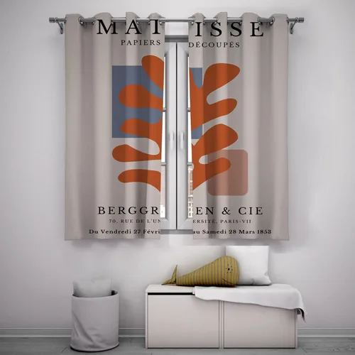 Miniatura 2 de Cortinas opacas de Matisse con diseño abstracto, moderno, bohemio, aislantes térmicos, para ventana, para dormitorio, sala de estar, 2 paneles, 2