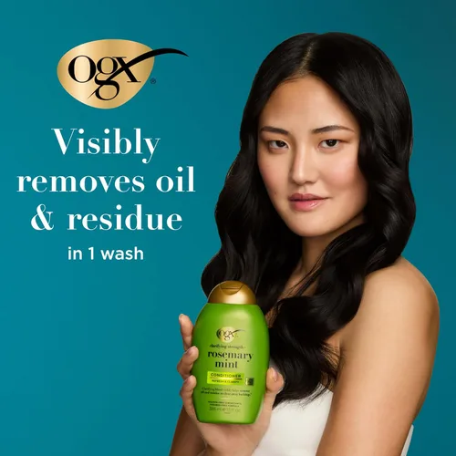 Miniatura 6 de OGX - Acondicionador de fuerza aclarante + romero y menta, acondicionador aclarante para cabello graso que ayuda visiblemente a eliminar el aceite