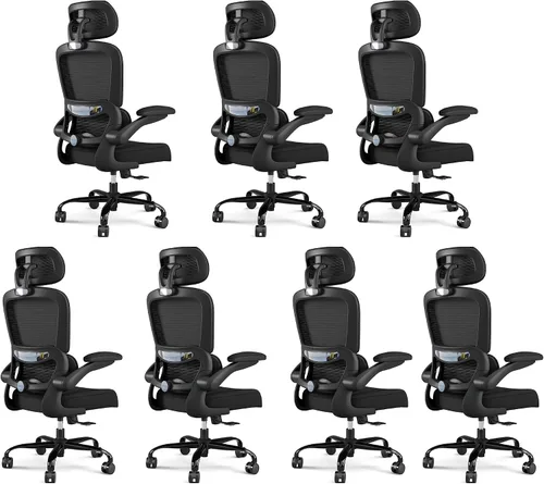 Miniatura 14 de TRALT Silla de oficina ergonómica, silla de escritorio de malla para el hogar de 330 libras, sillas de escritorio de oficina con ruedas, cómodas