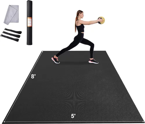Miniatura 15 de VEVOR Large Exercise Mat, 12'x6'/10'x6'/9'x6'/8'x6'/8'x5'/7'x5'/6'x4' (7mm) Extra Thick, Non Slip High Density Premium Workout Mat, Exercise Yoga