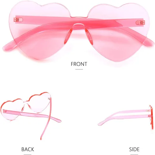 Miniatura 6 de Gafas de sol OLINOWL en forma de corazón de gran tamaño sin montura de una pieza para mujer