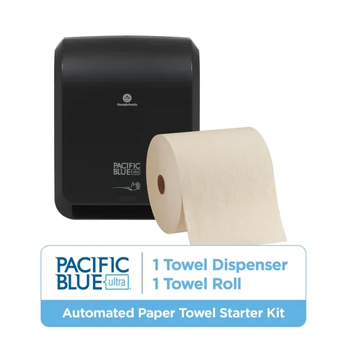Miniatura 2 de Pacific Blue Ultra® Kit de iniciación de dispensador automático de toallas de papel sin contacto de 8 pulgadas de alta capacidad por GP PRO Negro