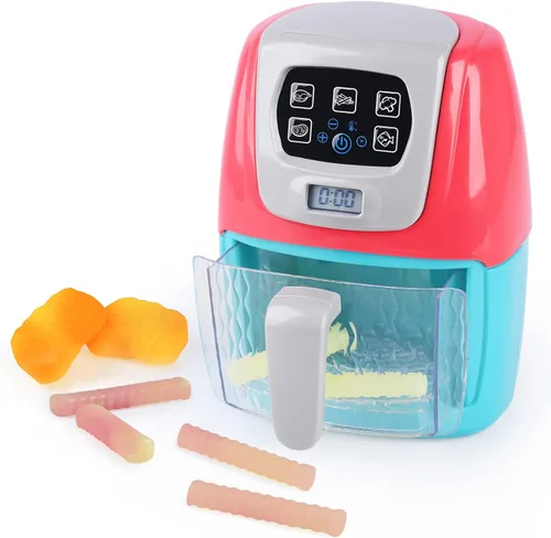Freidora de aire de juguete para niños, accesorios de cocina para niños, chefs simulan electrodomésticos de cocina, juguetes con luz, sonido,