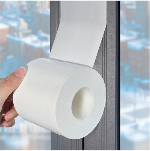 Miniatura 8 de Cinta adhesiva transparente para sellado de ventanas, color blanco, película de aislamiento de corrientes de aire para ventanas, cinta adhesiva