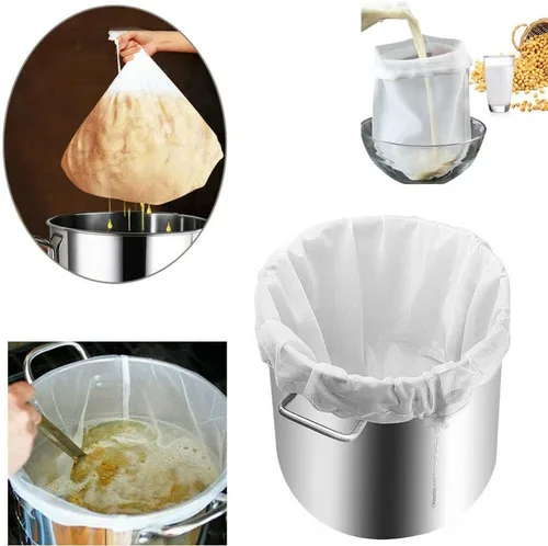 Miniatura 2 de Bolsa de filtro de cerveza, 100 bolsas de malla coladora, grado alimenticio, reutilizable, 7.9x11.8 in, para elaboración de cerveza casera