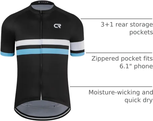 Miniatura 53 de Coconut Ropamo CR - Camiseta de ciclismo para hombre, manga corta, con 3+1 bolsillos con cremallera, transpirable, de secado rápido