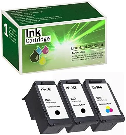 Miniatura 2 de Limeink 5 cartuchos de tinta remanufacturados de repuesto para 245xl Cartucho de tinta para Canon Ink 245 y 246 para Canon MG2522 Cartuchos de tinta