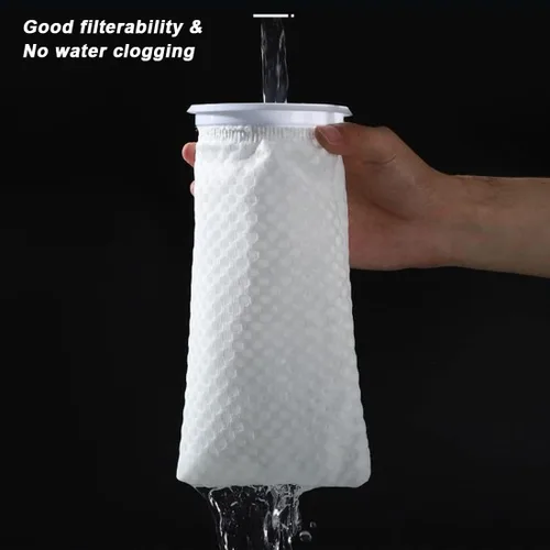 Miniatura 6 de 2 calcetines de filtro de panal de 4 pulgadas con anillo de 150 micras, diseño de panal 3D, bolsas de filtro de fieltro para acuario acuario de agua