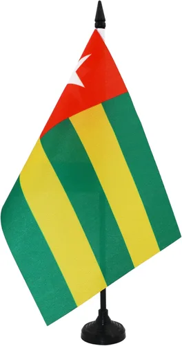 Miniatura 156 de AZ FLAG Sierra Leone Bandera de mesa 5'' x 8'' - Bandera de escritorio de Sierra Leona 21 x 14 cm - Bastón y base de plástico negro