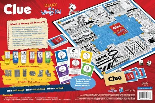 Miniatura 10 de USAOPOLY CLUE: Diary of a Wimpy Kid Resuelve el misterio en este juego de pistas coleccionable con licencia oficial con personajes y ubicaciones