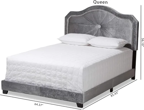 Miniatura 8 de Baxton Studio Camas (se requiere somier), Queen, gris