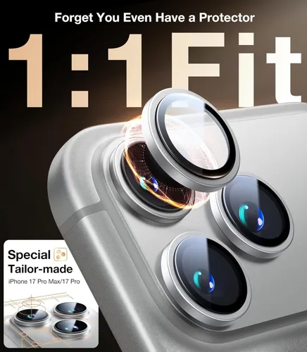 Miniatura 6 de UltraGlass UNBREAK TOP 9H+ Vidrio para iPhone 17 Pro Max, Protector de Lente de Cámara 17 Pro [NO.1 de Grado Militar Irrompible] Protector de Cámara