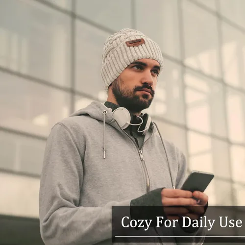 Miniatura 83 de Loritta Gorro de invierno cálido de punto grueso y holgado para hombre