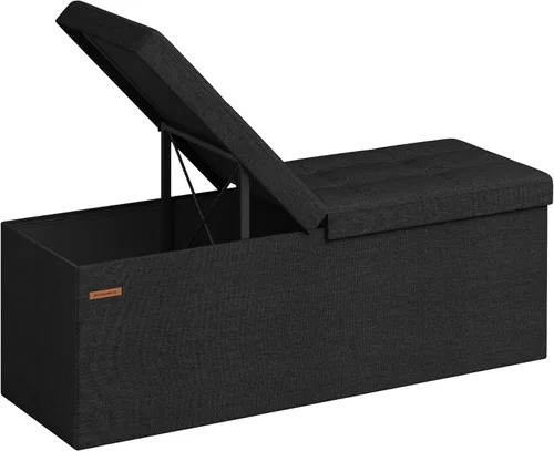 Miniatura 7 de SONGMICS Colección Mazie - Otomana de almacenamiento de 30 pulgadas, banco de almacenamiento plegable con tapa abatible, capacidad de carga de 660