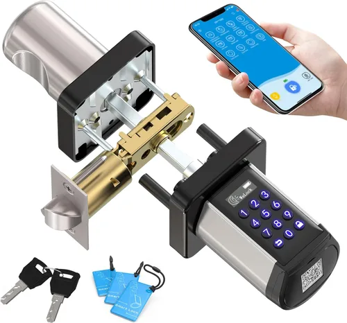 Miniatura 11 de WELOCK Cerradura Inteligente WiFi para Puerta, Perilla de Entrada sin Llave 5 en 1 con Seguridad de Bloqueo Automático, Control de Aplicación