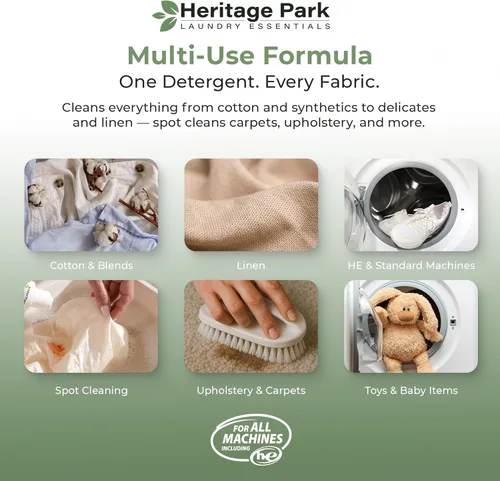 Miniatura 7 de Heritage Park - Detergente de lujo para ropa Detergente para ropa natural y enzimático probado por dermatólogos, a base de plantas, respetuoso