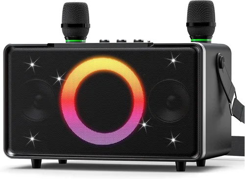 Miniatura 9 de GFEEN Altavoz Bluetooth para fiestas: 100 W pico de alto ruidoso, graves profundos, tiempo de reproducción de 15 horas, altavoces inalámbricos Plata