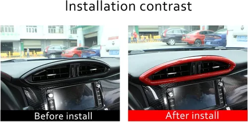 Miniatura 2 de YIWANG ABS Fibra De Carbono De La Consola Interior Del Coche De La Salida De Aire De La Ventana Del Marco De La Ventana Pegatina Para Subaru BRZ Rojo